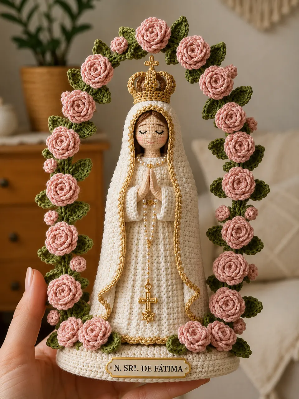 Nossa Senhora de Fátima em crochê